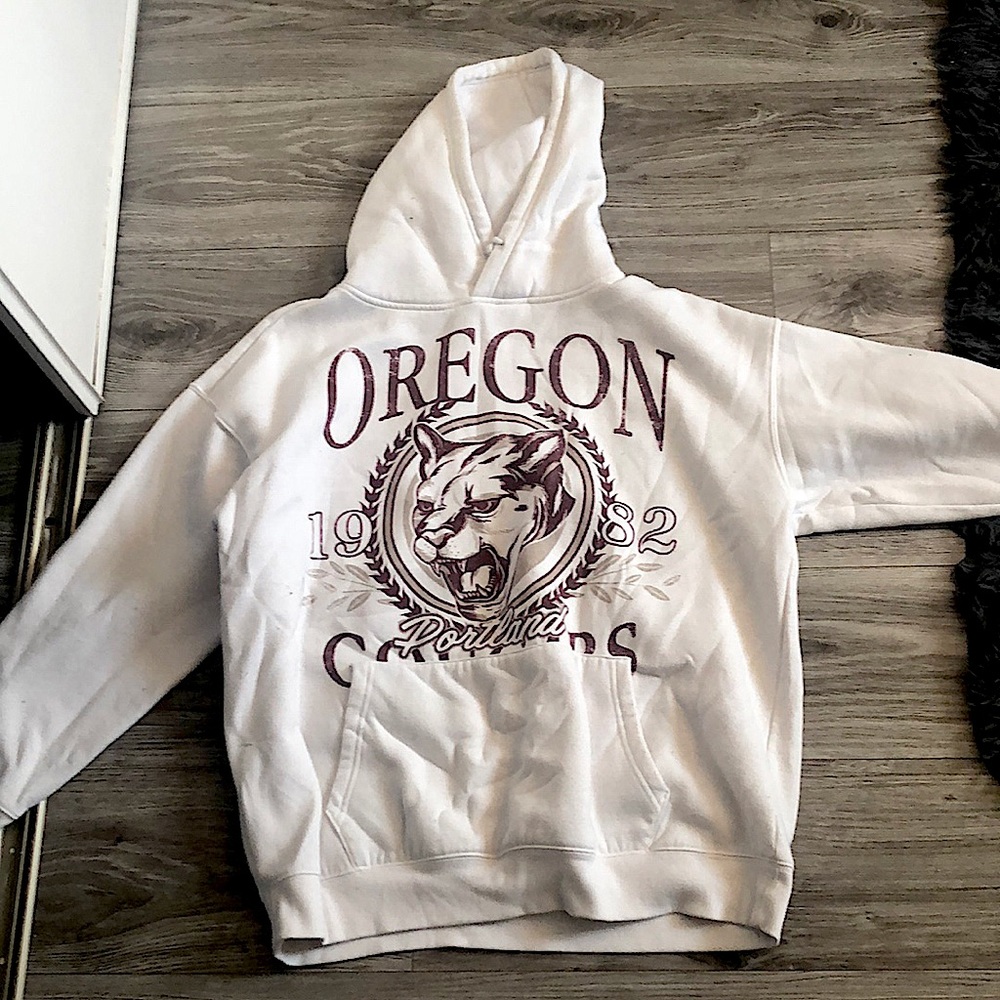White Oversized Oregon Hoodie Sweater